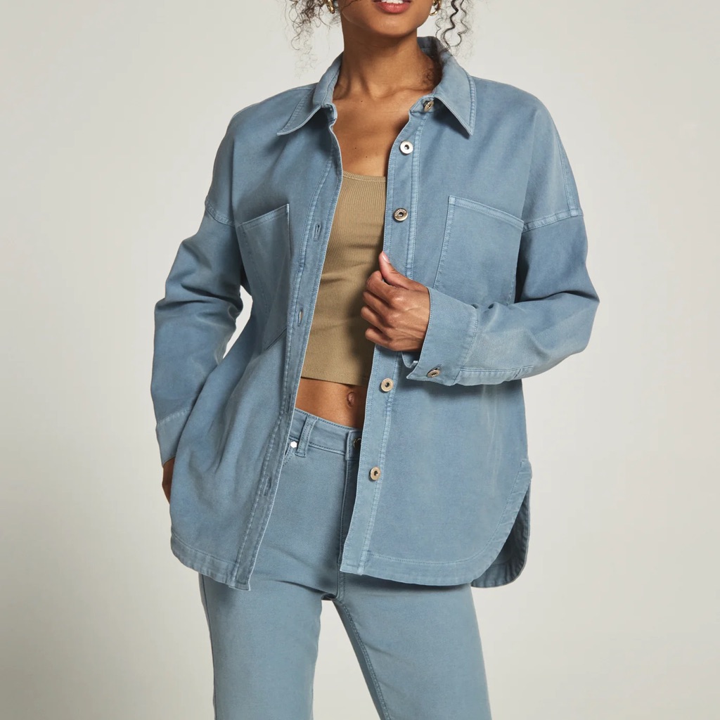 7 Diamonds Women’s Blue Generation Oversized Shirt Jacket New Xs Shacket Utility